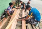 Kemanunggalan di Lempatan Baru, Gotong Royong Satgas TMMD 130 Wujudkan Rumah Impian Ibu Masna