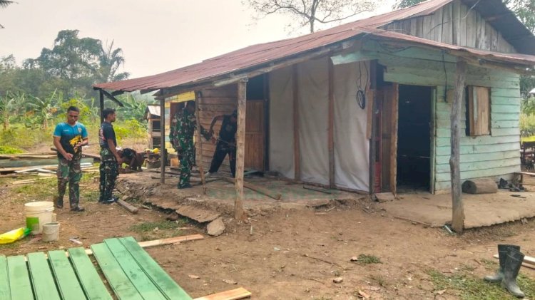 Wujudkan Hunian Layak di Jembayan Tengah, Satgas TMMD 130 Geber Bedah Rumah di RT 7