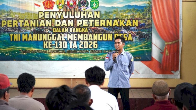 Buka Wawasan Petani dan Peternak, Kodim Kukar Gelar Penyuluhan Nonfisik TMMD 130 di Loa Kulu